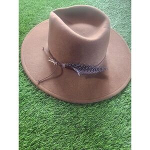 Stetson Cowboy Hat Mens L Brown Wool Coloma Driftwood Wide Brim Feather Western